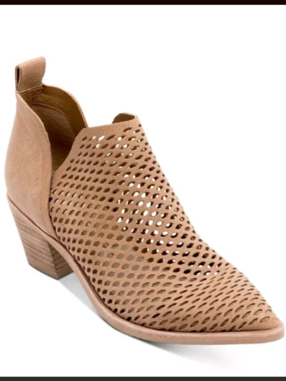 Dolce Vita Bianca Nubuck Perforated Tan Booties